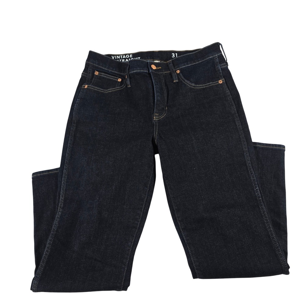 J.Crew‎ 9" Vintage Slim Straight Jeans Dark Indigo Re-Imagined Denim 31 x 28